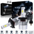 1400W 210000LM H4 HB2 9003 Hi/Lo Beam LED Headlight Kit 6000K HID White Bulbs x2