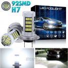 2x H7 92SMD LED Fog Light Bulb Car Driving Lamp DRL 6000K Xenon White High Power