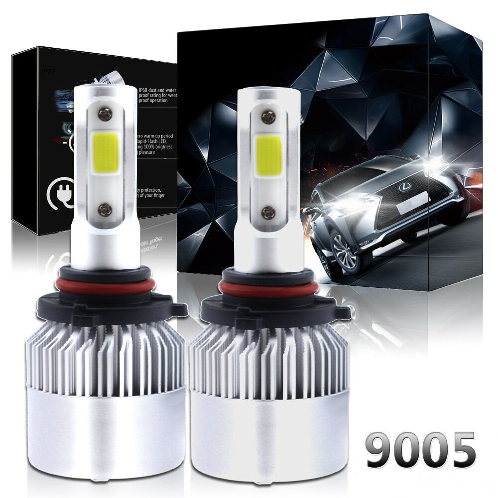 210000LM 1400W LED Headlight Conversion Bulb 9005 HB3 H10 9145 6000K White Pair