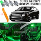 12 x Ultra Green Interior LED Lights Kit + TOOL For 2006 - 2009 Ford Fusion