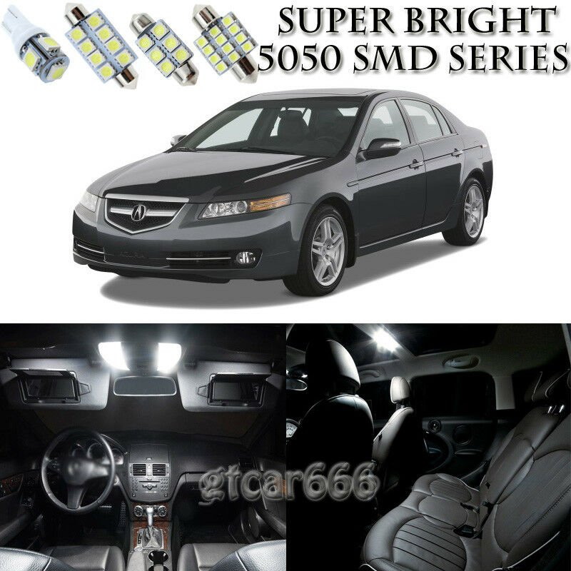 12 x Xenon White LED Interior Light Package Kit For Acura TSX 2004 - 2014