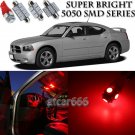 15 x Ultra Red LED Interior Light Package Kit For Dodge Charger 2006 - 2010