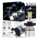Pair H16 5202 9009 LED 1300W Car Headlight 2018 2-Side Fog Light Kit Bulbs White