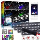 4X Interior RGB Color LED Neon Strip Light Wireless Music Control + APP Control