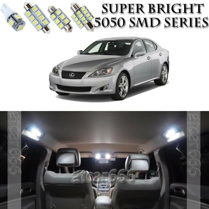15x Xenon SMD White LED Interior Light Package Kit For Lexus IS250 2006-2013