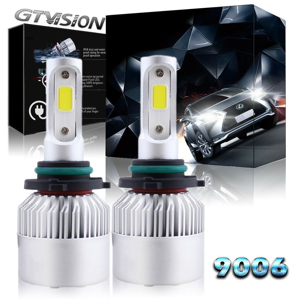 2x High Power 9006 HB4 LED Headlight Bulbs 6000K Xenon White Light Low Beam Kit