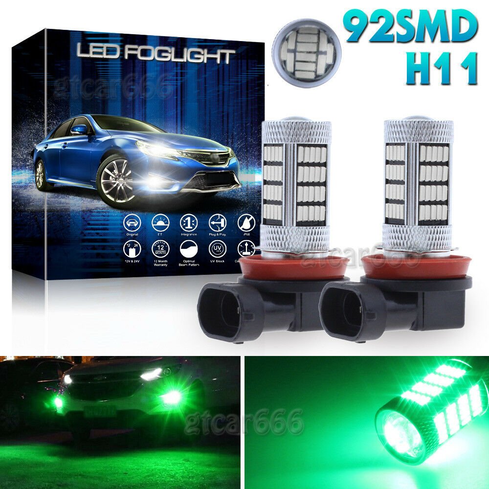 2pcs 92SMD H11 H9 H8 LED Projector Fog Driving Light Bulbs Daytime Running Light