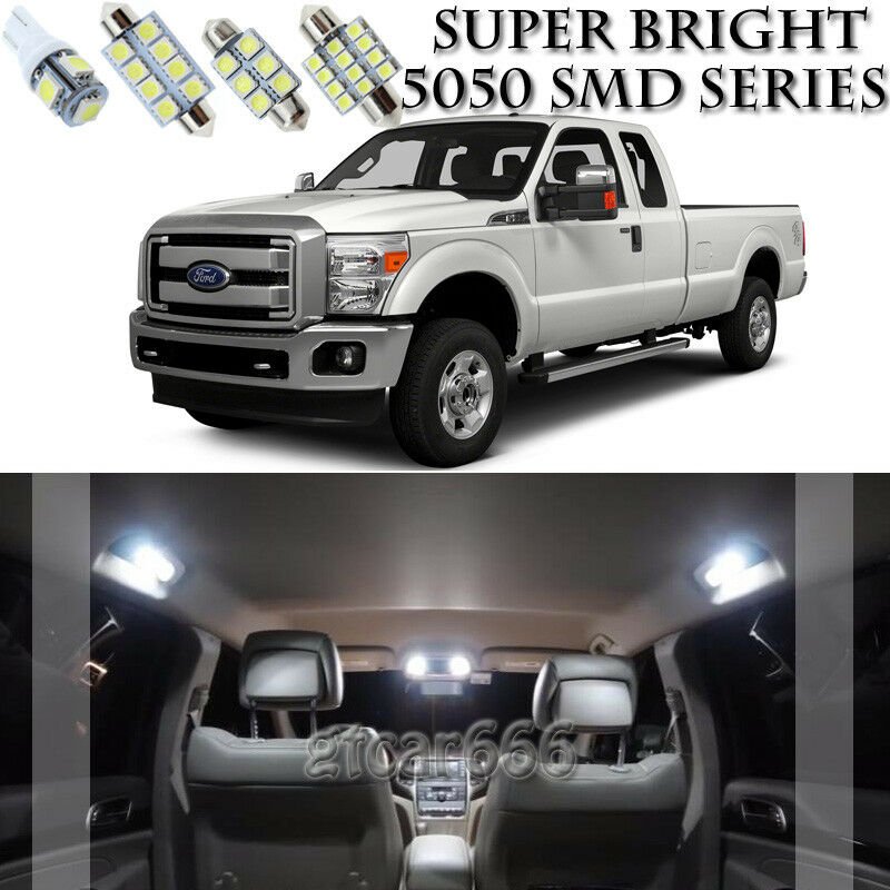13X Xenon SMD White LED Interior Light Package Kit For 05-16 Ford F-250 F-350