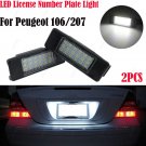 2x For Peugeot LED License Number Plate Light 106 1007 307 308 3008 406 407 508