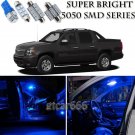 11pcs Blue LED Interior Lights Bulb Package Kit For Chevy Avalanche 2007-2014