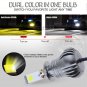 2x H3 LED Fog Driving Light Bulbs Dual Color Still / Flash Mode White + Yellow