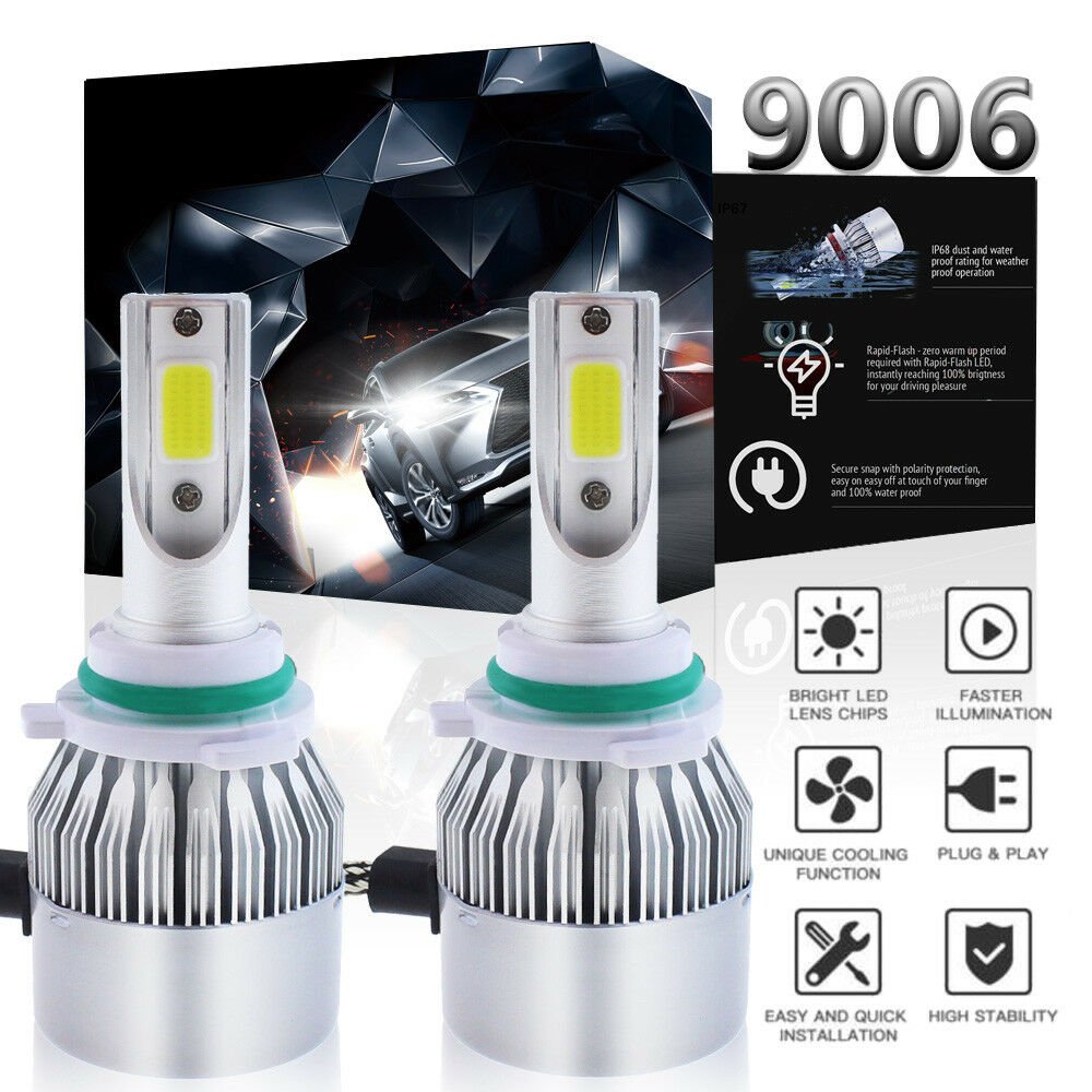 9006 HB4 LED Headlight Bulb Kit Low Beam 6000K HID Diamond White 1300W 195000LM