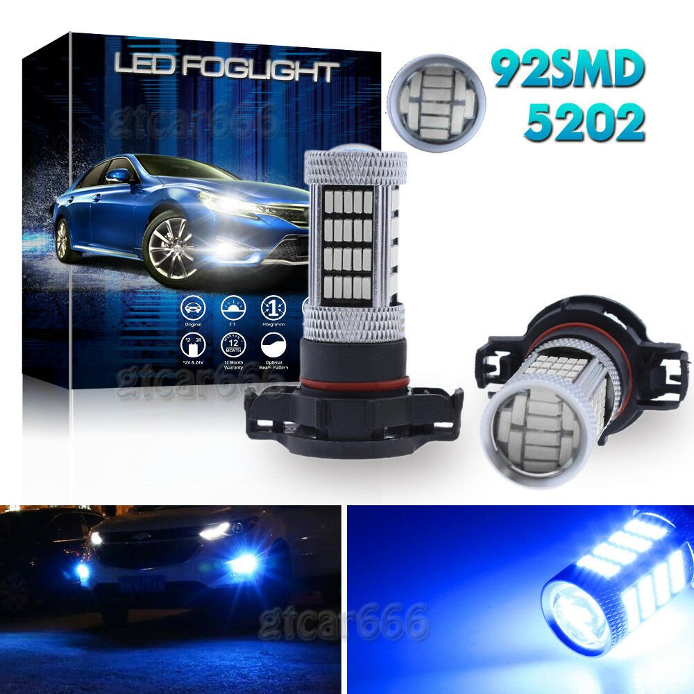 92SMD High Power Blue 5202 LED Fog Light Bulb for Chevrolet Silverado 1500 08-15