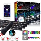 4X Interior RGB Floor LED Neon Strip Light Wireless Music Control + APP Control