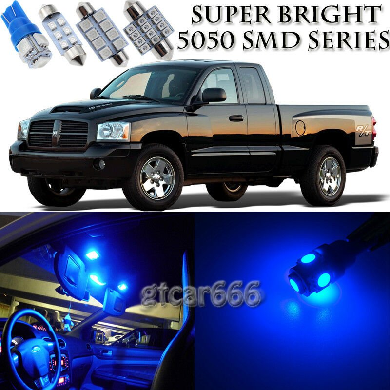 11 x Super Blue LED Interior Light Package Kit For Dodge Dakota 1997 - 2013