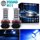 2x Blue 92SMD H11 H8 H9 High Power LED Projector Fog Light Bulb Driving Lamp DRL