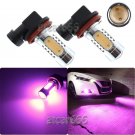 2x H11 H8 H9 COB LED Projector Bulbs For Car DRL Driving Fog Light Pink Purple