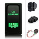 LED LIGHT BAR ON-OFF GREEN LED Push Switch For Mitsubishi Pajero Triton Galant