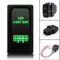 LED LIGHT BAR ON-OFF GREEN LED Push Switch For Mitsubishi Pajero Triton Galant