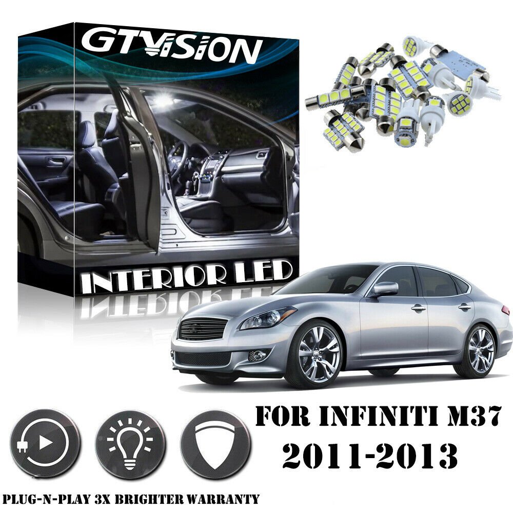 9PCS LED Lights Interior Package Kit Super WHITE FOR Infiniti M37 2011 2012 2013
