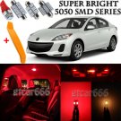 10 x Ultra Red Interior LED Lights Kit + TOOL For 2010-2013 Mazda 3 Mazdaspeed 3