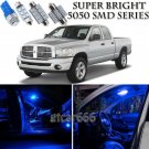 For Dodge Ram 1500 2002-2008 Blue LED Interior Kit + License Plate Light 8 Piece