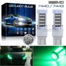 2x Green 7443 T20 7440 92SMD High Power For Daytime Running Light DRL LED Bulbs