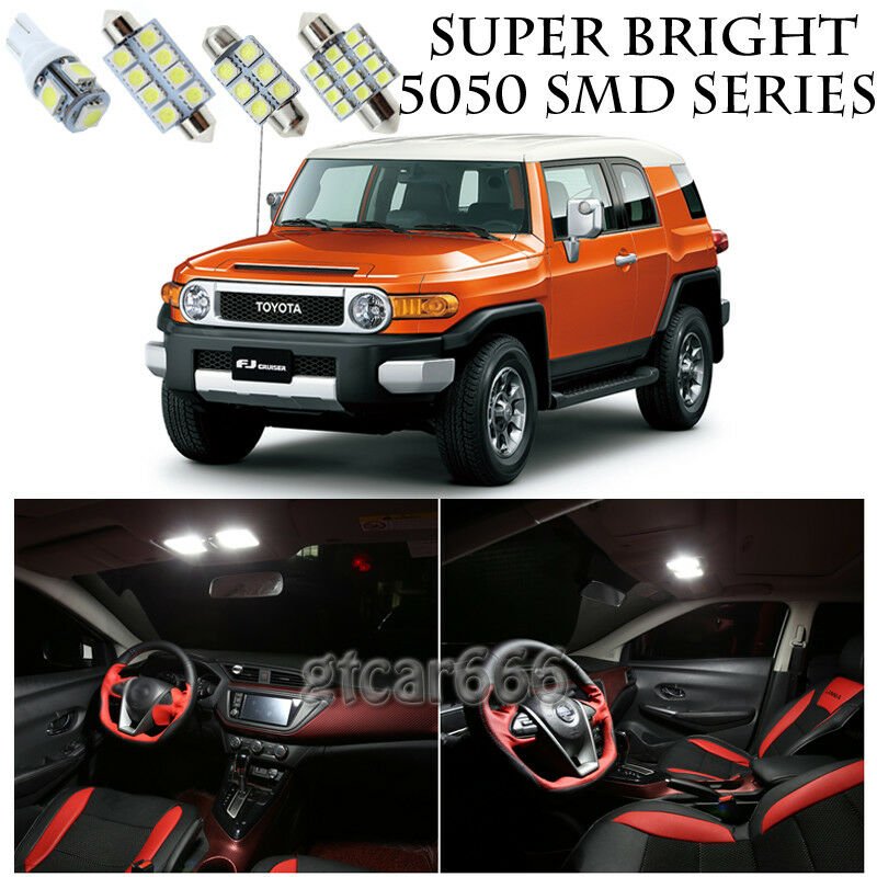 5050 SMD White LED Interior Lights Package Kit For 07-14 Toyota FJ Cruiser 7pcs