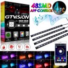 4x RGB Glow 16 Color LED Interior Under Dash Seat Footwell Light 48 LEDs USB APP
