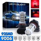 2X 92-4014-SMD 9006 HB4 Red LED Projector Fog Light Bulb High Power Super Bright
