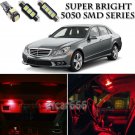 17pc Red LED Interior Light Bulb Package Kit For Mercedes Benz E-Class 2009-2012
