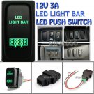 12V LED LIGHT BAR Green LED Push Switch For Mitsubishi Pajero Triton MN Galant