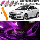 9 x Ultra PINK Interior LED Lights Kit + TOOL For 2011 - 2015 Chevrolet Cruze