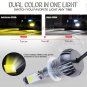 881 889 LED DRL Fog Driving Light Bulbs Dual Color Strobe Flash White + Yellow