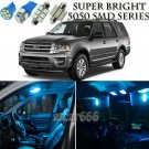 14X Bright SMD Ice Blue LED Interior Light Package Kit For 07-16 Ford Expedition