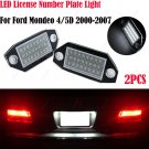 2Pcs White No Error LED Number License Plate Light For Ford Mondeo MK3 2000-2007