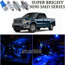 For Acura TL 2004-2008 Blue LED Interior Lights Kit + License Plate Light 11pcs
