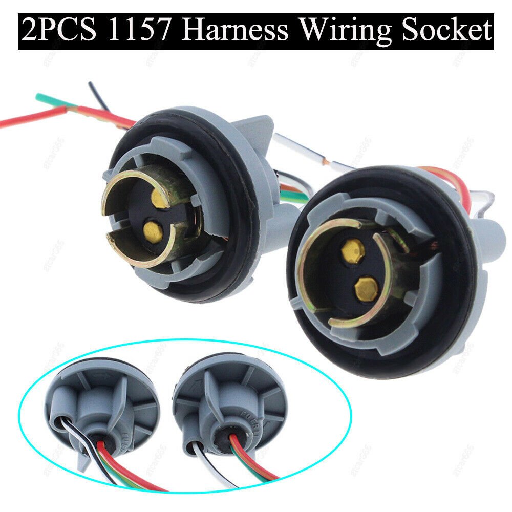 2X 1157 Turn Light Brake Decoder Socket Connector Wire Harness Plug For LED Bulb