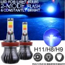 H11 H8 H9 H16 COB LED Fog Light Conversion Kit Super Bright 2-Mode Still + Flash