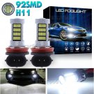 92SMD H11 H8 H9 LED Projector Fog Light Bulbs Driving Lamp DRL 6500K Xenon White