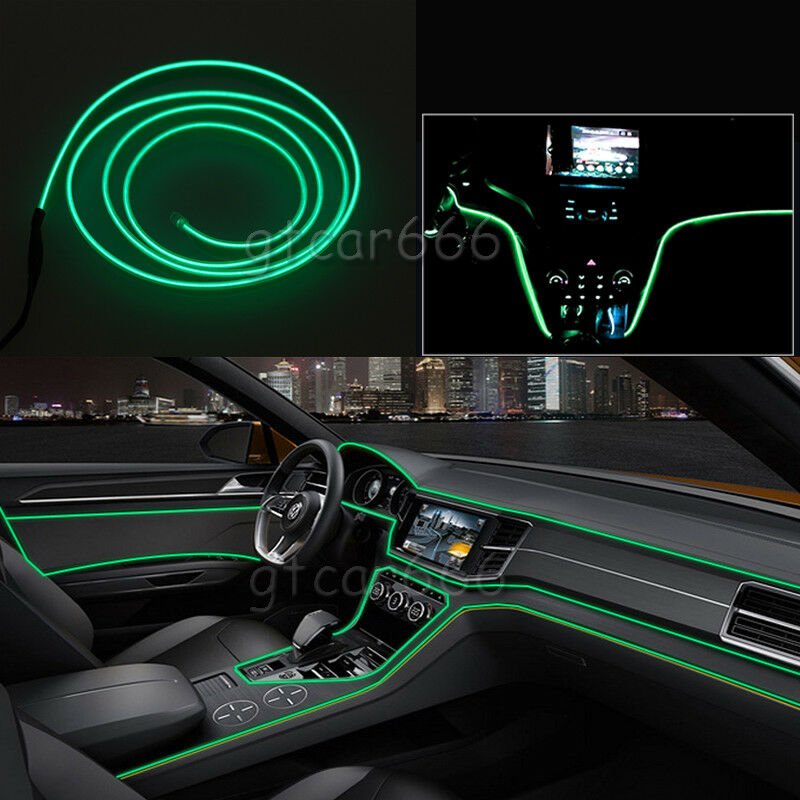 2M 12V Car LED EL Wire Red Cold Light Line Neon Lamp Atmosphere Decoration Strip