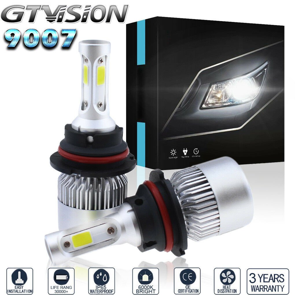 High Power 9007 LED Headlight Bulbs 1400W 210000LM 6000K Xenon White Light Kit