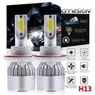 1300W 195000LM H13 9008 COB LED Headlight Bulbs Kit High Low Beam Diamond White
