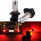 2X Red 9006 HB4 COB LED Fog Light Truck Lamp Projector Lens Bulbs