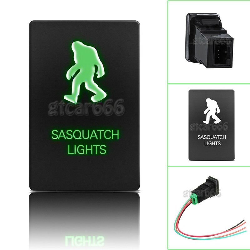 Green LED Push Switch For Toyota Sequoia 4Runner Tacoma RAV4 100 SASQUATCH LIGHT