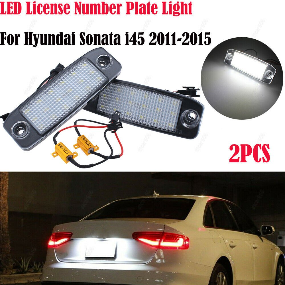 2x LED License Number Plate Lights Number Frame Lamp For Hyundai Sonata 2010-15