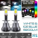 2pcs H1 Dual Color 2-Mode Flash Blinking Bright LED Fog DRL Driving Light Bulbs