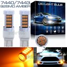 2x 7443 7515 T20 92SMD Amber Daytime Running Light High Power LED Projector Blub