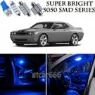 7pcs Blue LED Interior Lights Bulb Package Kit For Dodge Challenger 2008-2015