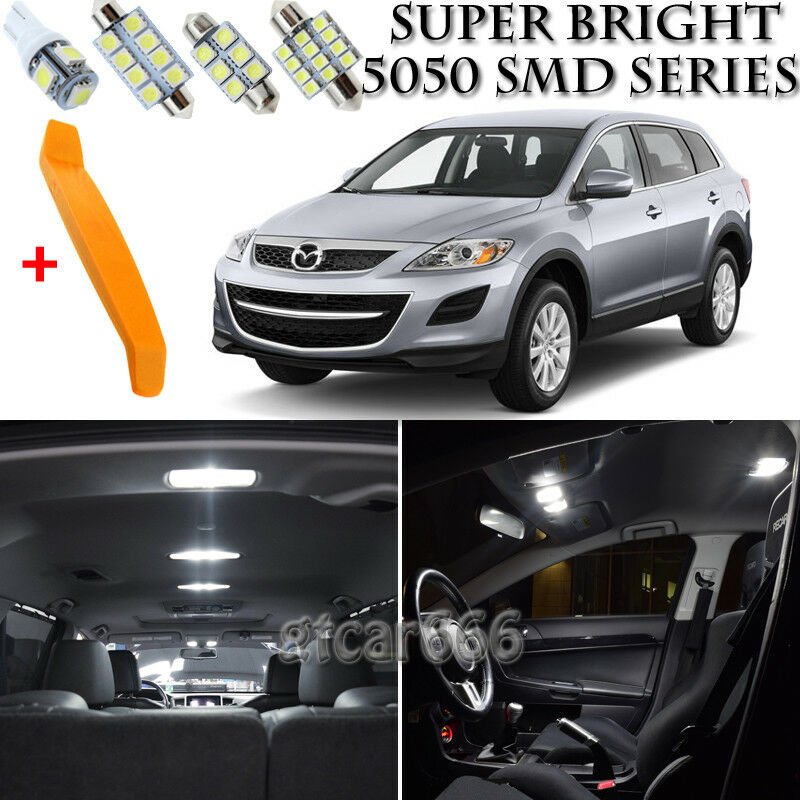 12 x Xenon White Interior LED Lights Kit + TOOL For 2007 - 2012 Mazda CX-9 CX9